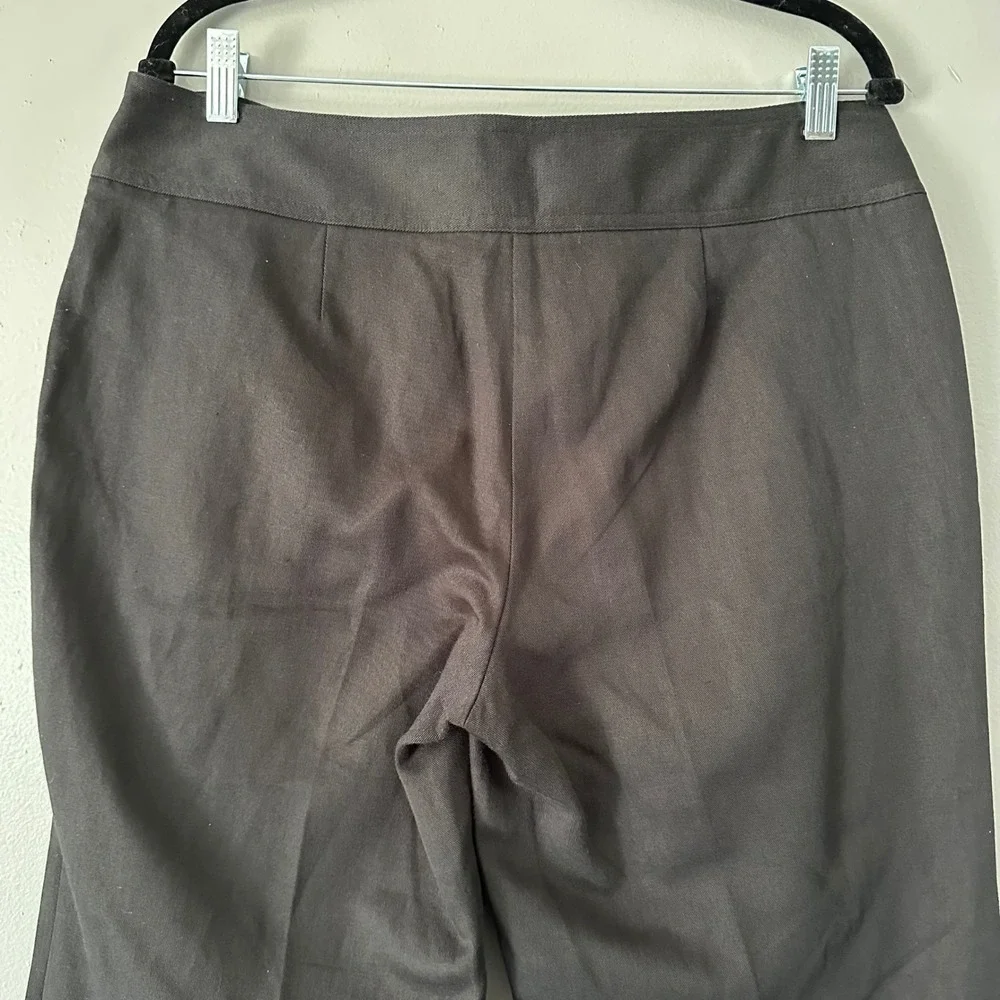 J. Crew Favorite Fit Black Wide Leg Linen Blend Trousers |‎ Size 12P